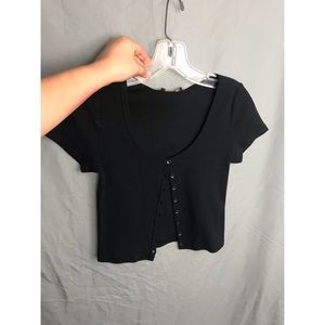 FOREVER 21 BUTTON UP CROP TOP